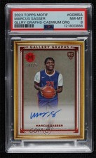 2023-24 Motif Gallery Graphs Cadmium Orange 14/25 Marcus Sasser PSA 8 Auto 8d2