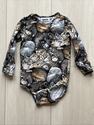 Molo Woodland Bobcat Deer Pattern One Piece Romper Size 92 2T 2 Years 24 Months