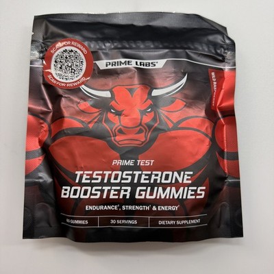 Prime Labs Testosterone Booster Gummies - Wild Raspberry - 60 Count, 30 Servings