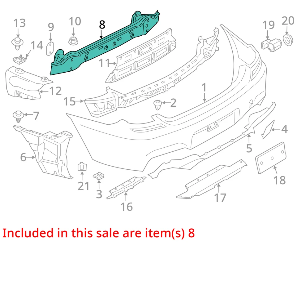 (SOLO RECOGIDA LOCAL) Refuerzo de parachoques trasero compatible con BMW 640i 2032364 12-19 Foto 2 de 3