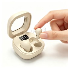 NVXMANIYK Invisible Sleep Earbuds for Side Sleepers, Ultra-Small Mini, Khaki