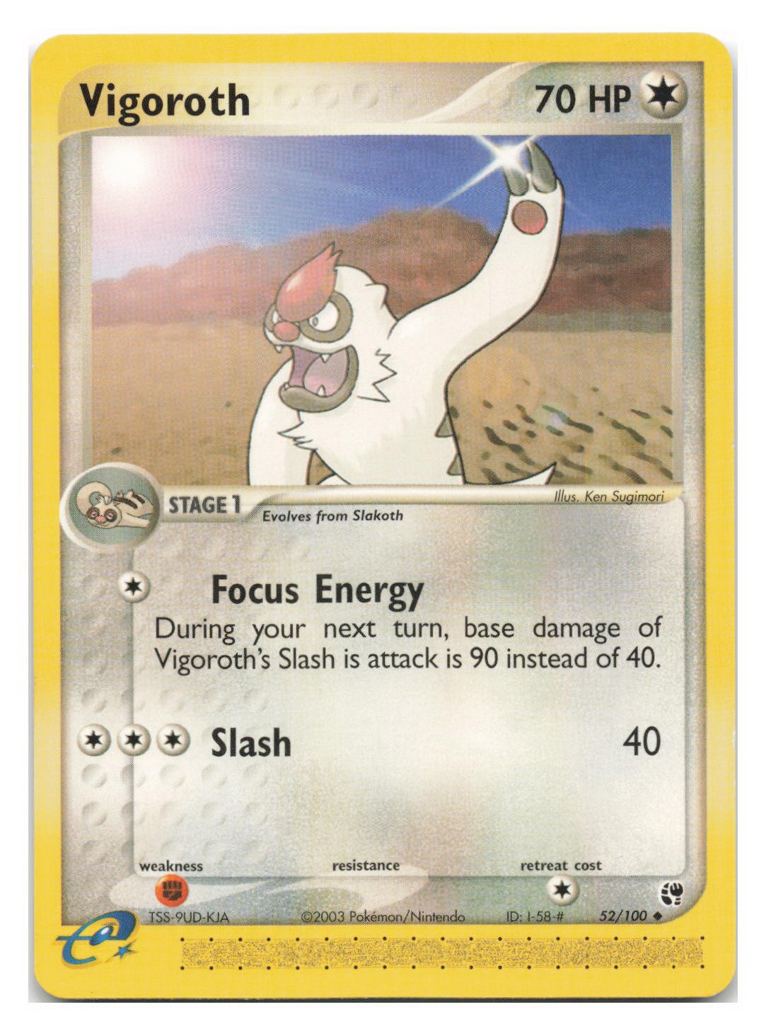 Vigoroth 52/100 Uncommon Sandstorm Pokemon 2003