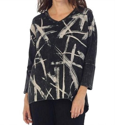 Jess & Jane Dazzling Dolman Sleeve Cotton Top Black