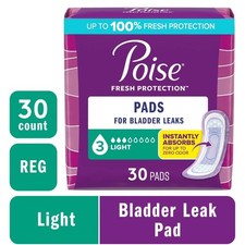 Incontinence Pads for Women, Light Absorbency, Regular Length, 30 Count