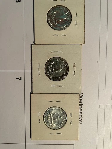 Lot of 3 Proof Silver Washington Quarters 1962, 1963, 1964