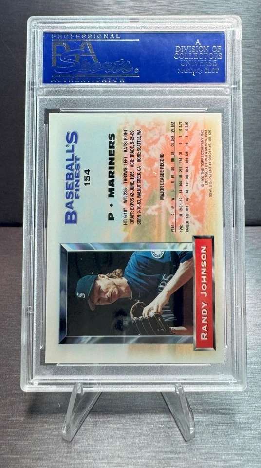 1993 topps finest - randy johnson 154 psa 9 - Image 2 of 2