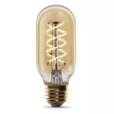 40-Watt Equivalent T14 Dimmable Spiral Filament Amber Glass E26 Vintage Edison L