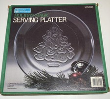 Anchor Hocking Servingware Holiday Magic Serving Platter 12" Christmas Tree, Box