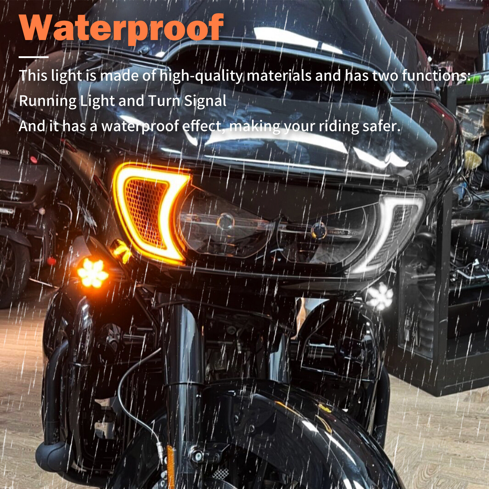 Amber White Clear Lens Headlight Vent Accent LED Light For Harley Road Glide 15+