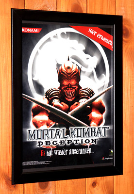 Mortal Kombat Deception PS2 Xbox GameCube Old Small Promo Poster Ad Page Framed
