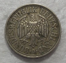 1951 D GERMANY 2 MARK COIN XF