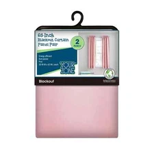 YOUR ZONE BLACKOUT polar pink ROD POCKET CURTAIN 2 PANELS 30 X 63 S2