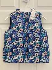 New Gymboree Girls Floral Puffer Vest Quilted Lined Zip sz M 7-8 NWT