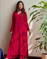 Red Valentine Day Special Gift For Her Kurta Palazzo Bollywood Party Suit Set
