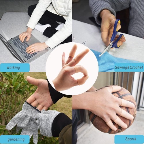 14 Pc or 20 PCS Gel Finger Cots,Silicone Finger Protectors Thumb Protector Cover - Picture 6 of 20