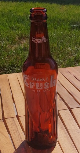 1967 ORANGE CRUSH 10 Oz AMBER Cola Bottle SMOOTH Glass ACL Chattanooga Glass Co. - 第 1/23 張圖片