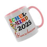 Kaffeetasse / Kaffeebecher - Schulkind 2025 Motiv MäDchen Mit Name