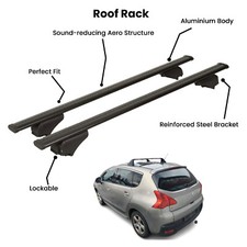 2 Pcs Black Cross Bars For Peugeot 3008 Suv 2009-2016