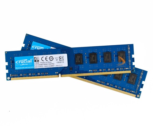2pcs Crucial 4GB 2Rx8 PC3-12800U DDR3L 1600Mhz DIMM CL11 Desktop Memory RAM (8GB - Picture 6 of 7
