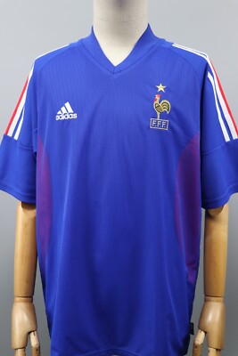 FFF France Adidas National 2002-03 Home Blue FOOTBALL Jersey SHIRT
