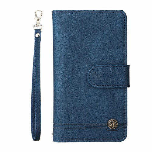 Flip Strap Zipper Wallet Phone Case For iPhone 16 15 14 13 12 11 Pro Max XR XS - 第 14/17 張圖片