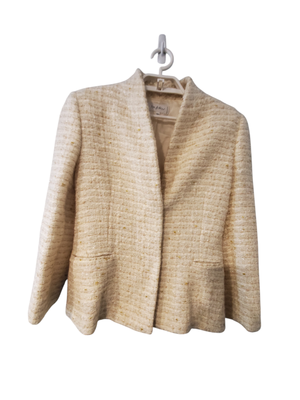 Byblos Blazer jacket womens 42 tweed cream wool mohair blend | eBay