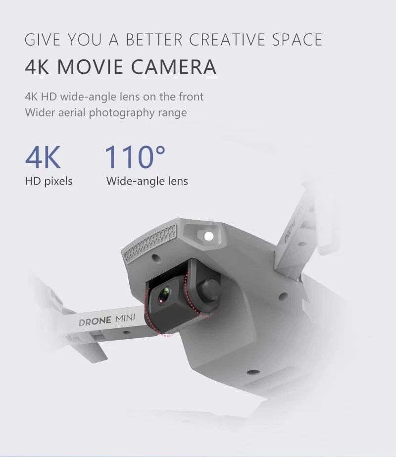 Drone WIFI FPV 4K HD 1080p Camera Foldable Real-time Transmission Quadcopter - Image 3 of 4