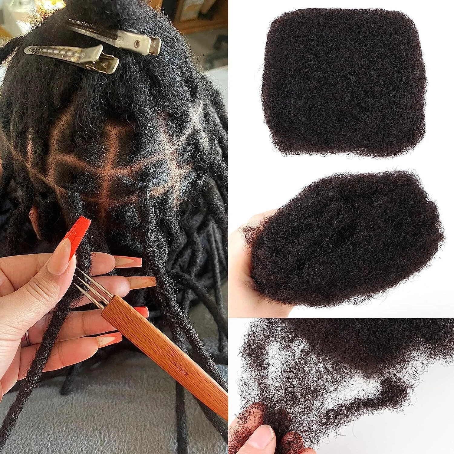 Afro Kinky Curly 100% Remy Human Hair Bulk Braid Hair Extension Unisex 6-8inches - Picture 1 of 37