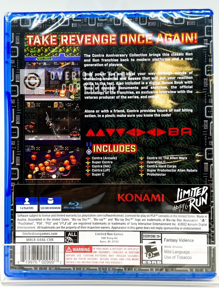 CONTRA ANNIVERSARY COLLECTION - Ultimate Edition Ps4 Usa New (Limited