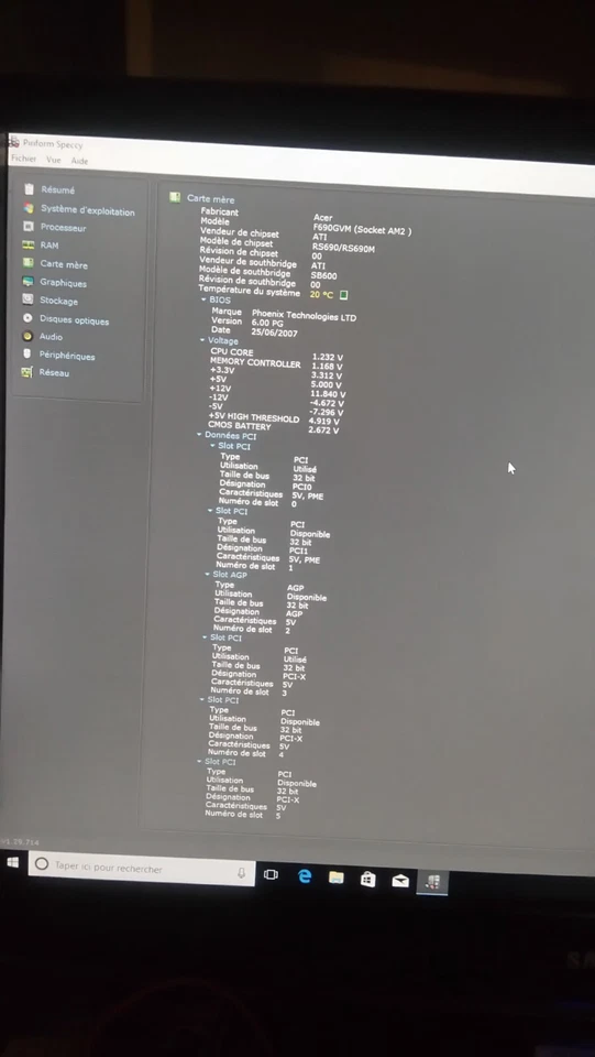 carte mère FG690 M03 avec micro processeur et barrettes mémoires vive - Photo 2/4