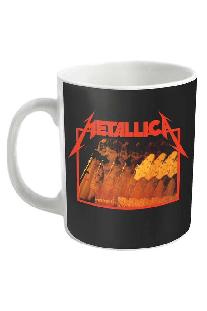 Metallica Mug Whiplash Band Logo new Official White Boxed One Size