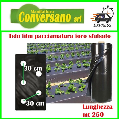 Telo Per Pacciamatura Fori Sfalsati - Rotolo 100m, Distanza Fori 30x30cm, Per Orto E Giardinaggio - Foto 9