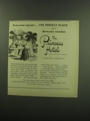 1949 The Princess Hotel Ad - Everyone agrees.. the perfect place Bermuda