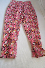 Preowned Women's Size M ZARA Pink, Black, White  Yellow Pants Polyester Slacks