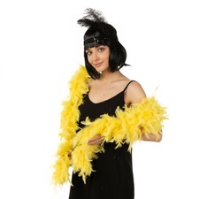 Yellow Feather Boa Fancy Dress Costume Easter Accessory Decoration Photo Booth