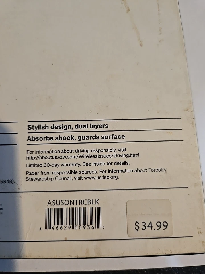 Funda Verizon Doble Capa para Asus Zenfone V - Negra 5 Disponibles Foto 4 de 4