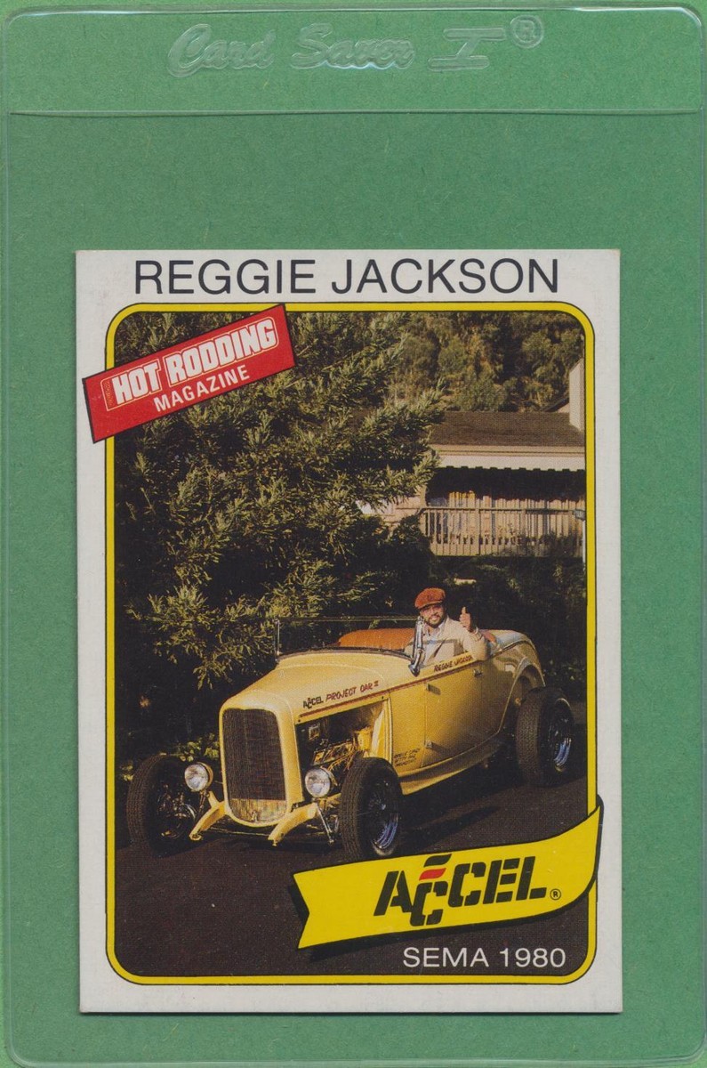 1981 Accel Reggie Jackson #1 Driving Hot Rod HOF Card NM+ DEAD