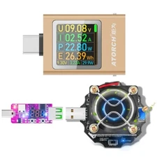 65W Electronic Load USB Tester DC5-24V Type-C Voltmeter PD3.1 Charger Detector