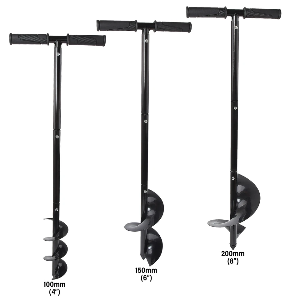 Handbohrer Erdbohrer Erdlochbohrer Pflanzbohrer Pfahl Loch Handerdbohrer 100-200 - Bild 3 von 4