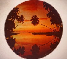 BEAUTIFUL BEACH SUNSET VINTAGE 1975 AMERICANA IRON ON TRANSFER NICE B-7