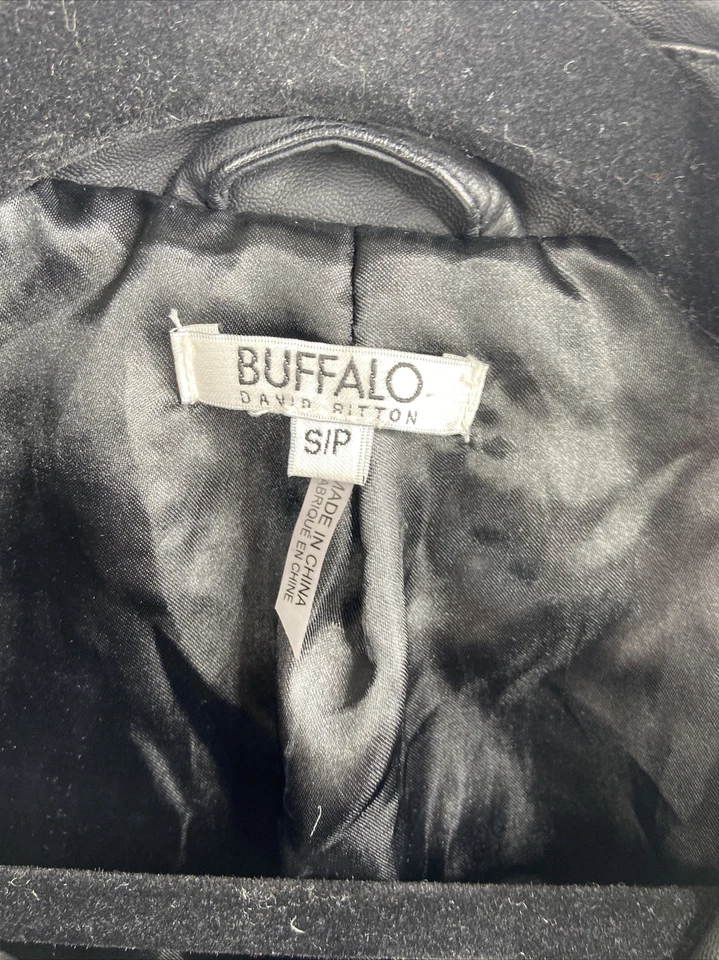 Chaqueta de moto Buffalo David Bittom de cuero sintético para mujer talla S negra Foto 2 de 4
