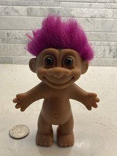 Vintage Russ Troll Doll Short Purple Hair Brown Eyes