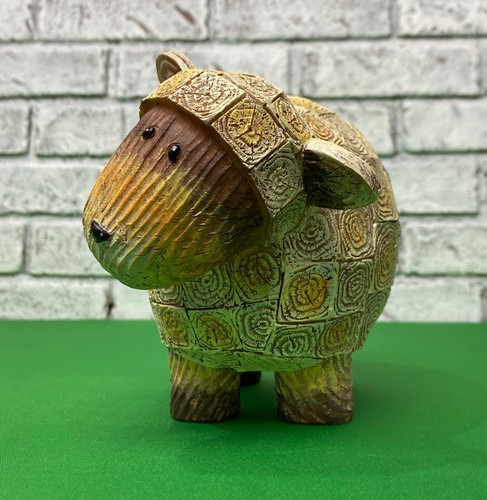 Vintage Hand Painted Resin Carved Bear in Sheep's Clothing 5.25" Decorative Bear - Picture 2 of 8