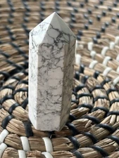 Howlite Tower Point Crystal 2  3/8"  Calming (12)