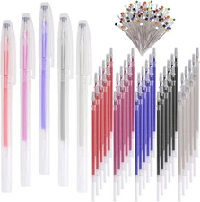 155 Pcs Heat Erasable Pens Set Includes 5 Fabric colorful 