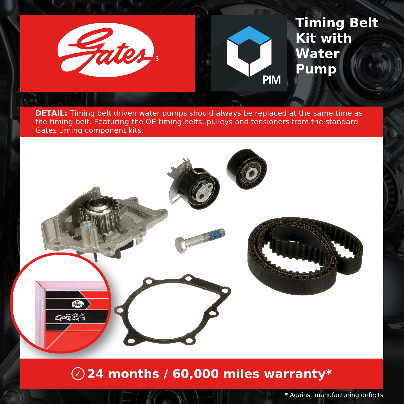GATES Water Pump + Timing Belt Kit OPEL,FORD,PEUGEOT KP25672XS 16102782,1610278280,1613327980 1610278280,5672XS,T42199,T43246,WP0090,Z80691,3648404 - Image 7