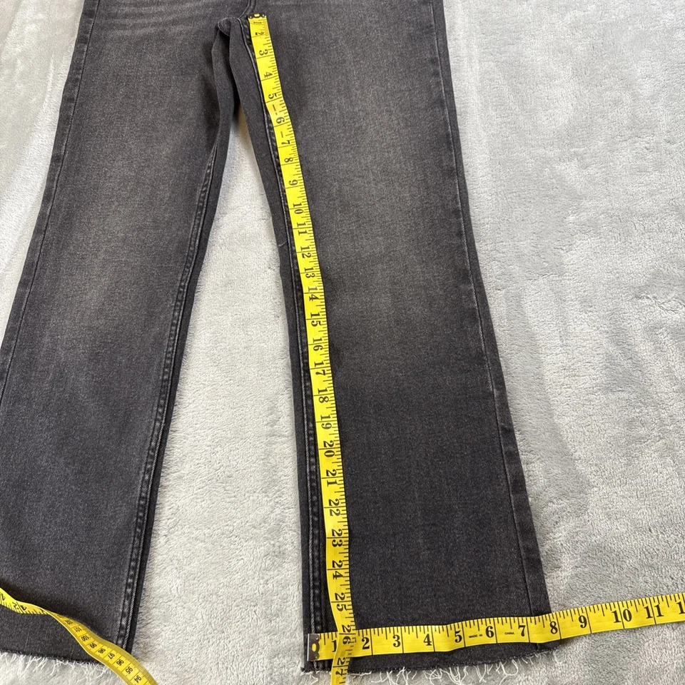 Zara女式6码灰色黑色直筒牛仔裤原始下摆99%纯棉 — 第 3/4 张图片