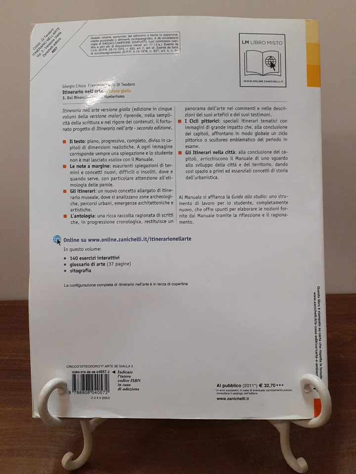 CRICCO DI TEODORO - ITINERARIO NELL'ARTE VERSIONE GIALLA 3 [ ZANICHELLI ] - Immagine 4 di 4