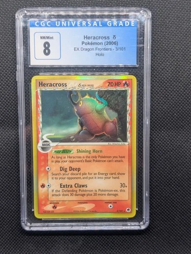 Heracross (Delta Species) 3/101 Dragon Frontiers Holo CGC 8
