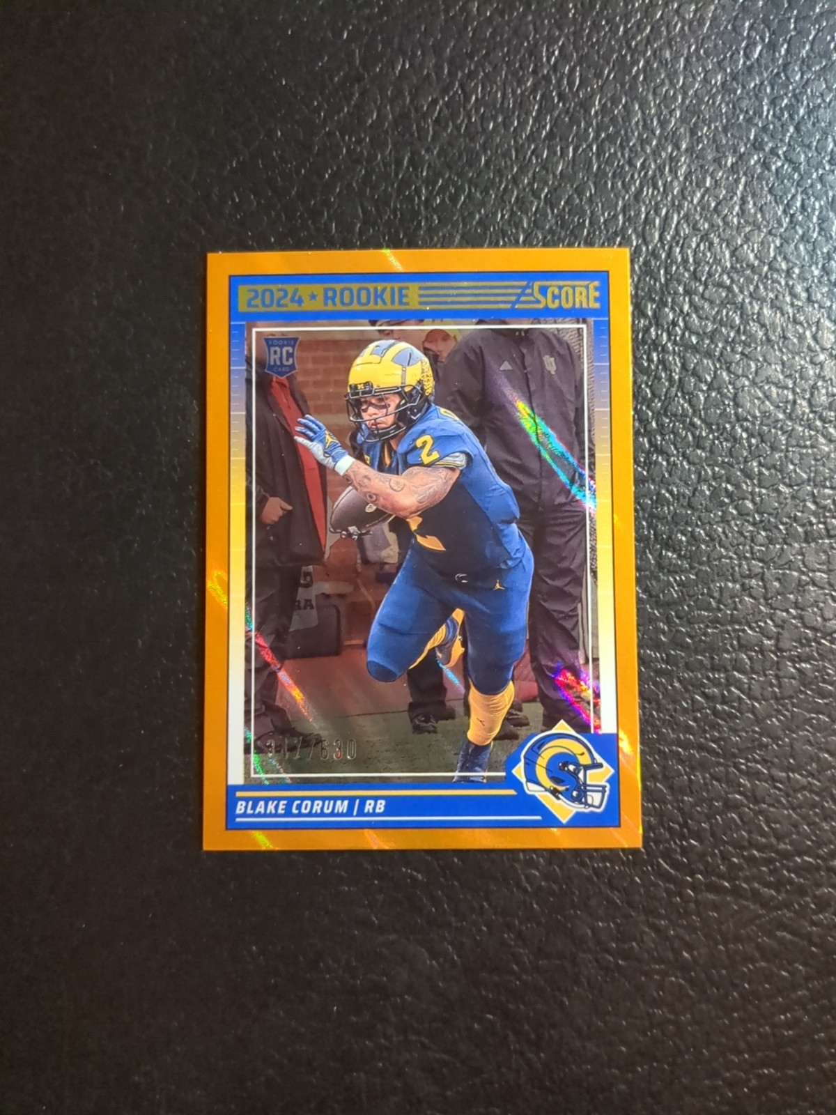 2024 Score Rookies Lava /630 Blake Corum #389 Rookie RC Michigan Rams